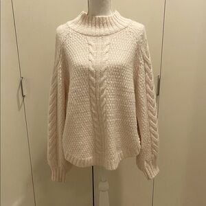 In loom ivory cable knit sweater size Medium